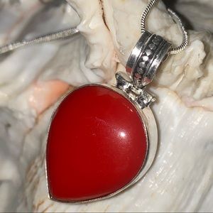 Italian Coral vintage handcrafted pendant